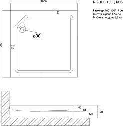 Niagara Душевой поддон Nova NG-100-100Q RUS – фотография-2